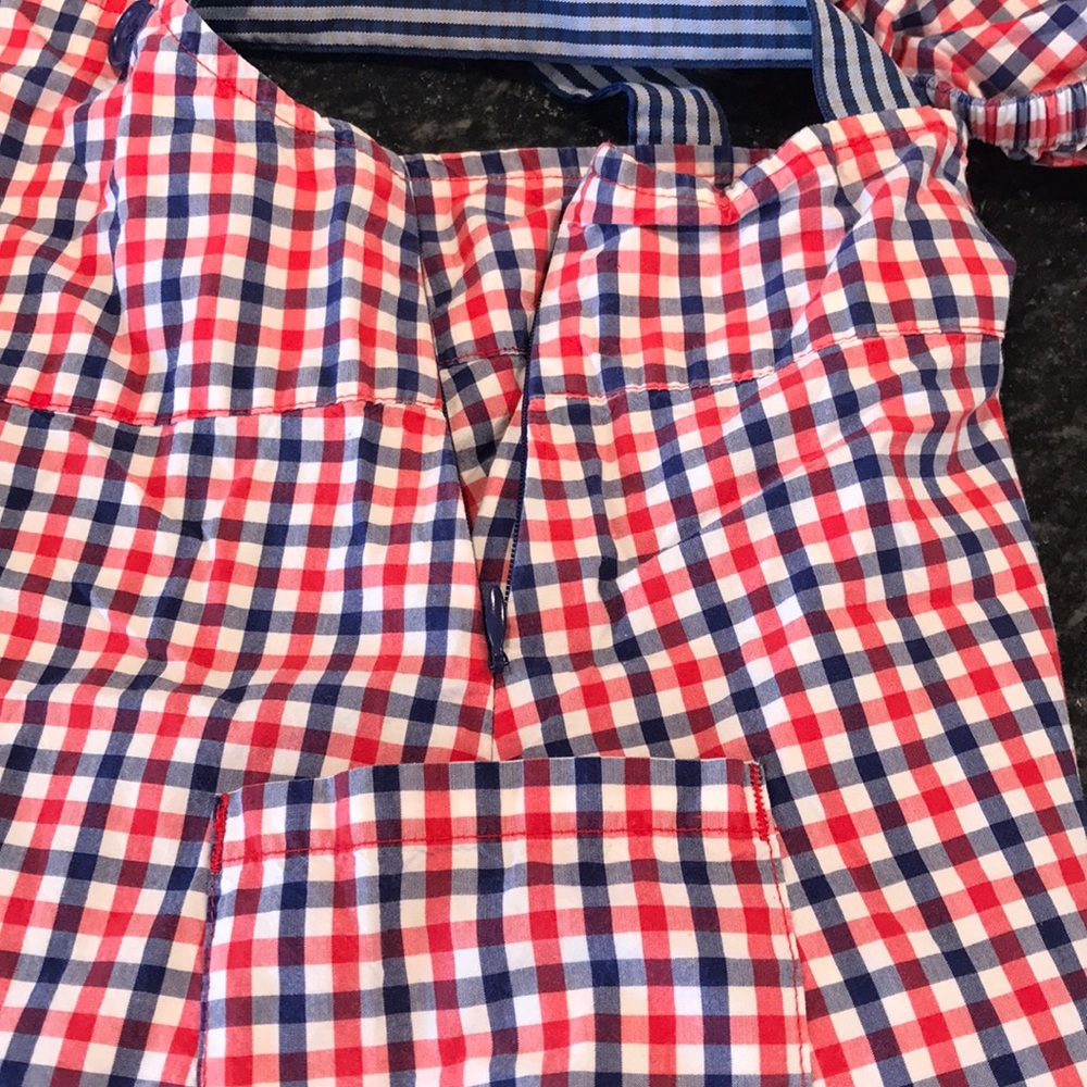 Baby Gap Vintage Rare Checkered dress white blue plaid flag & bloomers - Picture 8 of 8